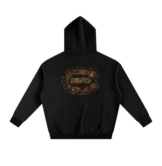 Hoodie fleeced noir camo